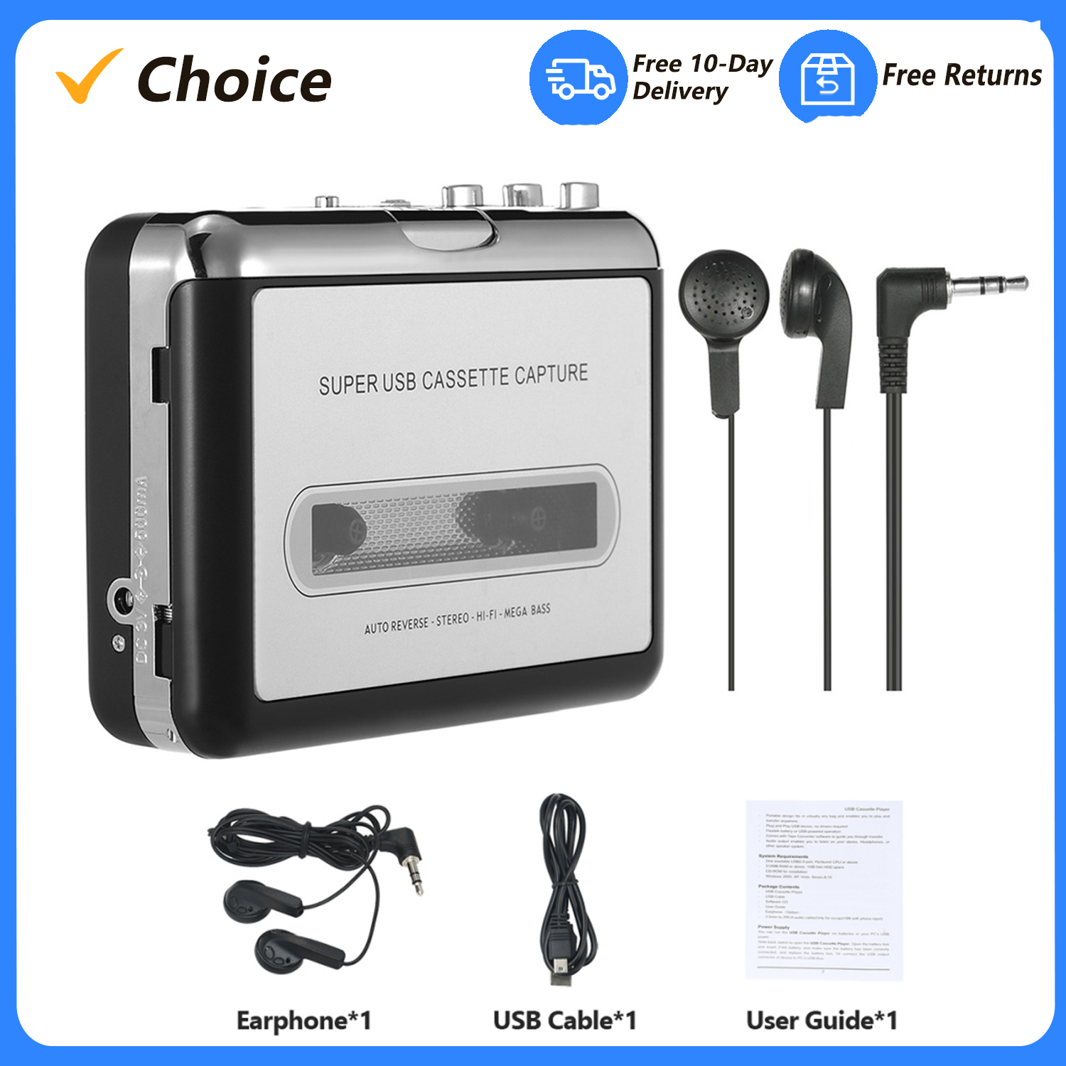 Audio Music Converter To Mp3 - USB kaset yakalama kaset Tape-to-MP3 dönüştürücü
