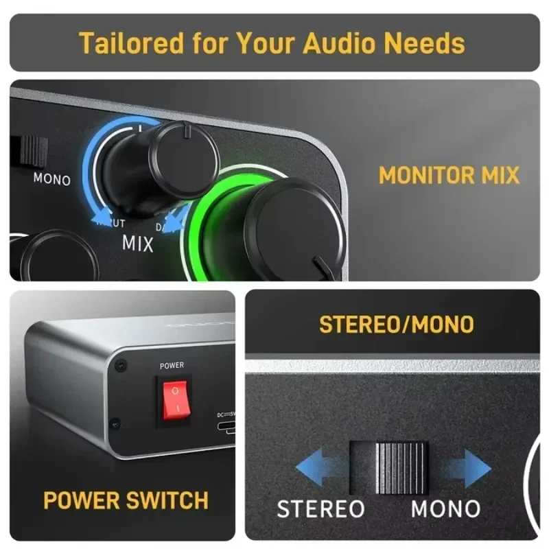 Audio Music Software - Stokta MAONO PS22 Profesyonel Ses Kartları
