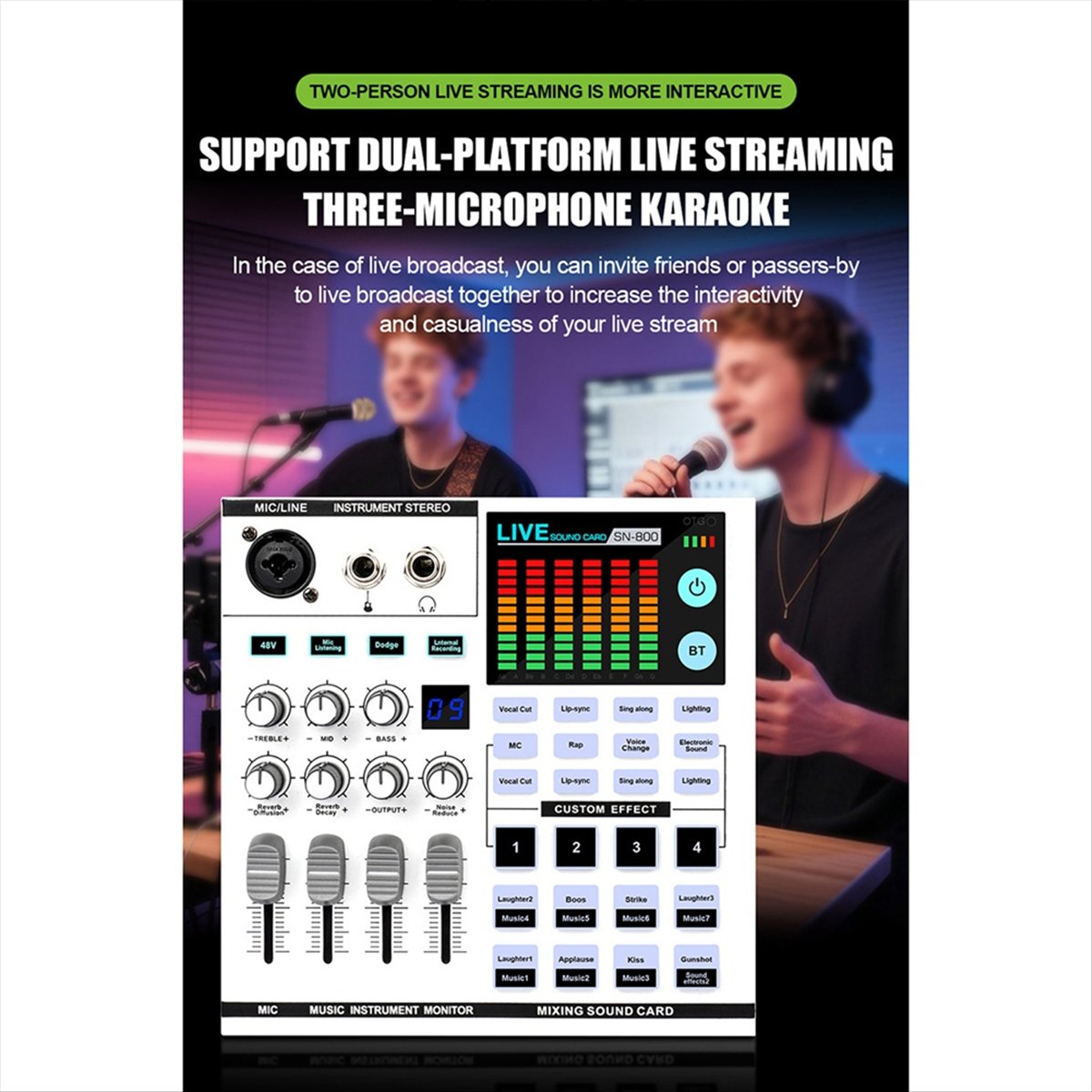 Audio Music Mixer - DTC5 SN800 Canlı Ses Kartı Ses