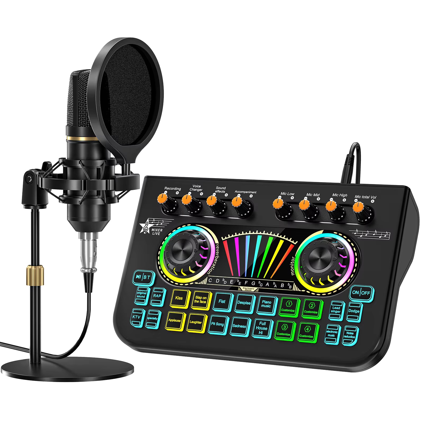 Audio Music Mixer - Tenlamp X3 BM800 Podcast Mikrofon Seti,