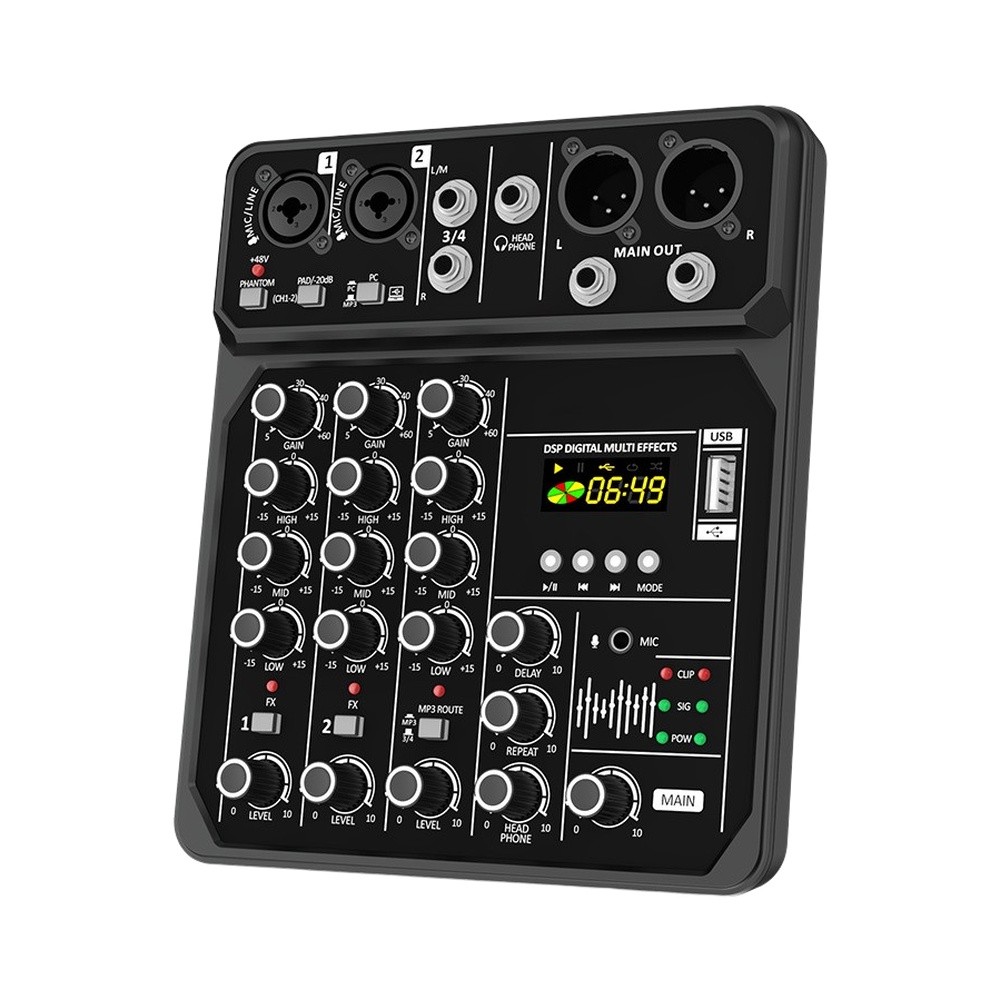 Siyah ABS Gövdeli, 48V Desteği - Audio Music Mixer incelemesi ve fiyatı