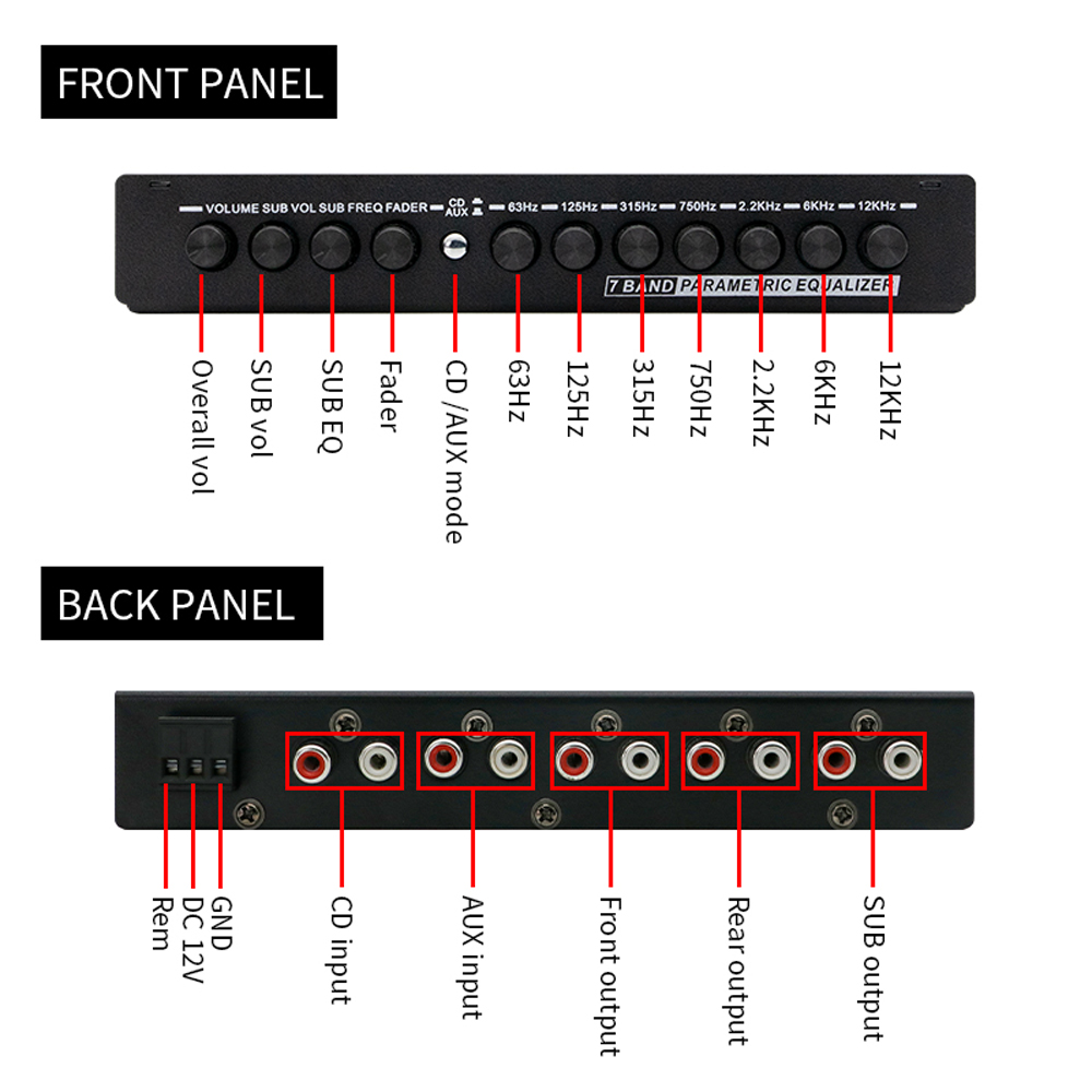 Profesyonel 7 bant araba ekola - Audio Music Equalizer incelemesi ve fiyatı